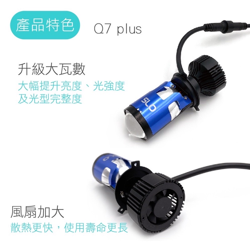 免運 速辰 新款增亮 加大風扇 SLO Q7 Plus H4 LED魚眼大燈 小魚眼 H4 LED大燈 勁戰 雷霆 G6