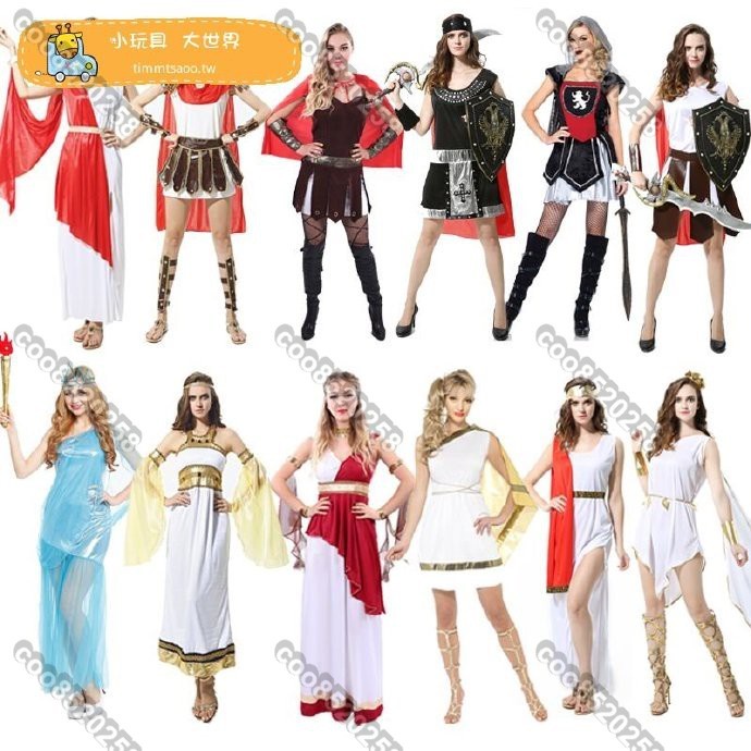 💰【】 萬聖節服裝 斯巴達 女戰士衣服 cos舞會 古羅馬成人 女希臘 女武士 演出coo8520258