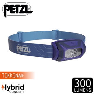 【PETZL 法國 TIKKINA 超輕量戶外頭燈(300流明)《藍》】E060AA/登山露營/led頭燈/頭戴式頭燈