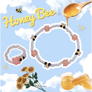 🐝✨小蜜蜂採花蜜串珠戒指🌼 蜜蜂 蜂蜜 波蜜 花花 ✨