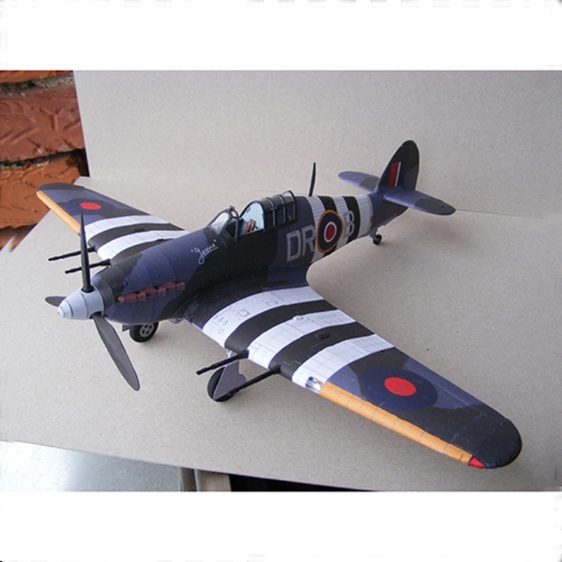 🔥門市現貨🔥Diy紙模型1:33英國颶風戰鬥機紙模型飛機模型軍迷手工diy