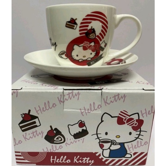 85度c Hello Kitty 咖啡杯 陶瓷馬克杯 杯盤組