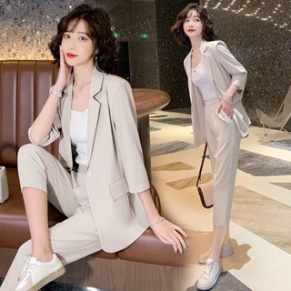 【Wik】外套西裝 西裝外套女夏季新款韓版時尚氣質洋氣大碼休閒網紅西服兩件套