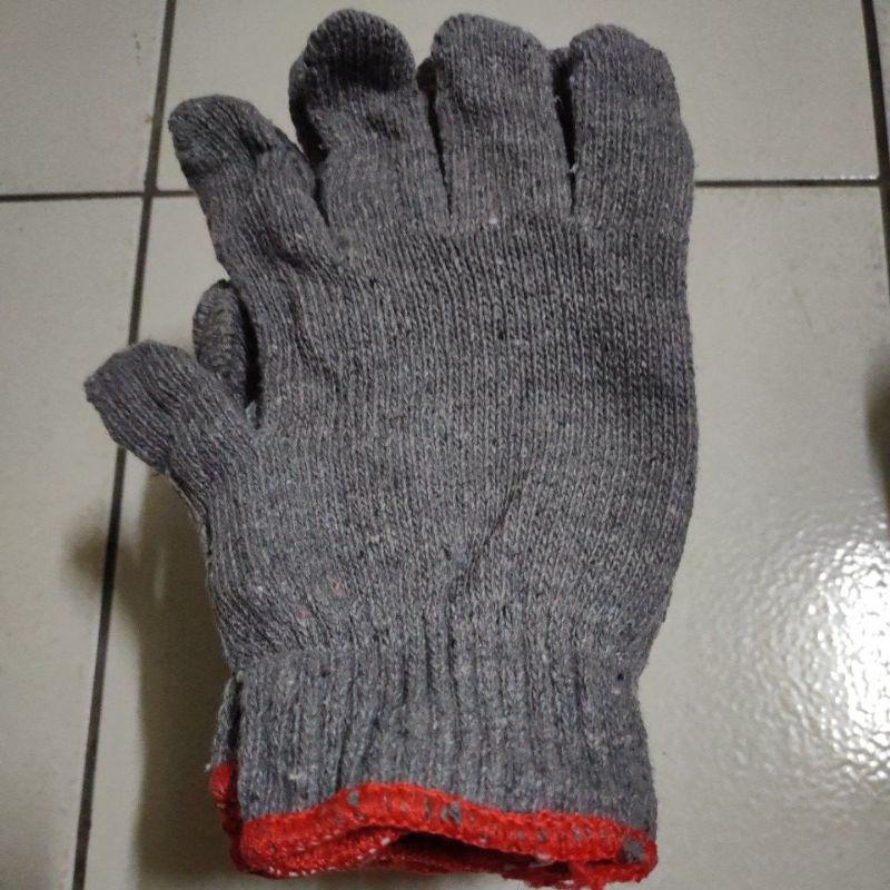 紅線 灰色 耐髒 棉紗手套 工人手套 20兩 12雙 一打 一包 三重 面交 自取