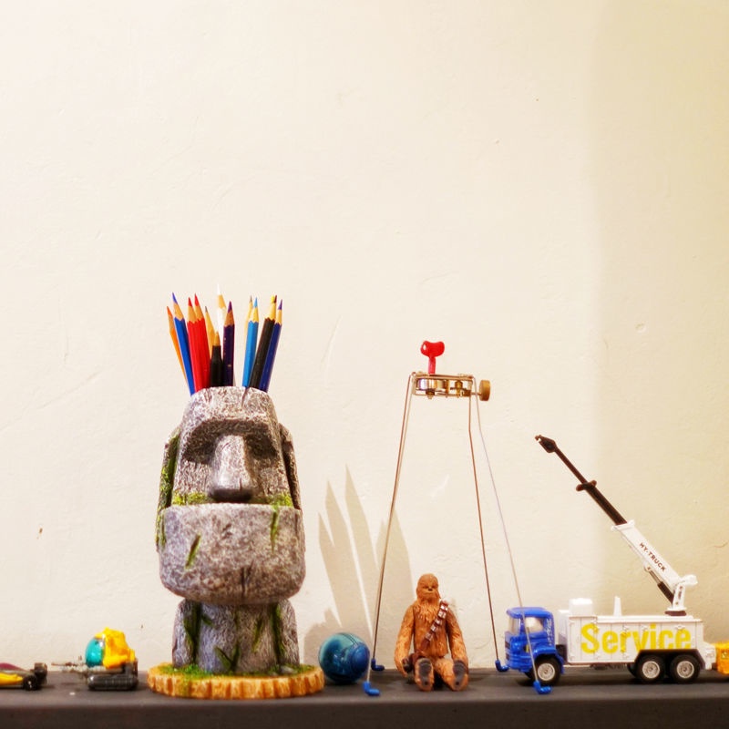 創意摩艾石像筆筒 桌面裝飾擺件 復活島moai筆託眼鏡架 北歐風花盆 仿石頭 辦公室個性收納 奇怪稀奇的東西 創意生日禮