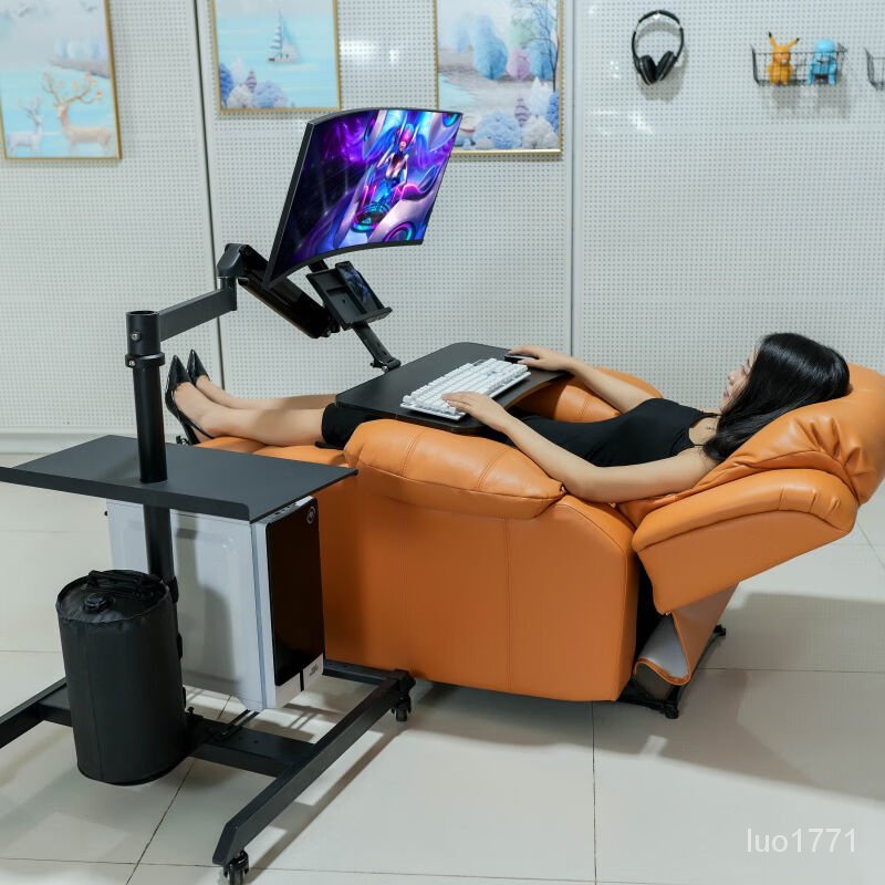 【免運】電腦桌椅套裝/電競/太空人體工學電腦座艙一體式/電競桌椅/太空艙/懶人座椅