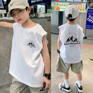 熱銷款貝貝家童裝 背心 男童薄款無袖棉背心T恤兒童夏裝韓版寶寶短袖上衣中小童打底坎肩