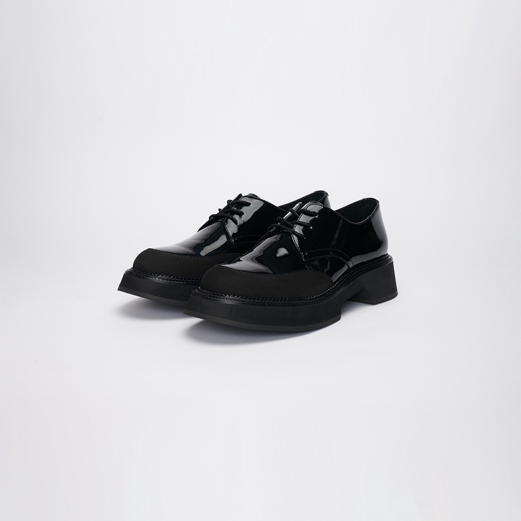 VATIC POLISHED DERBY SHOES BLACK / SKATE 45mm增高厚底皮鞋