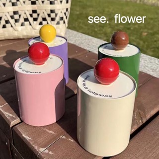 【SEE FLOWER】北歐風創意可愛棉籤盒帶蓋家用鐵藝牙籤筒復古高顏值客廳桌面牙線收納盒 棉籤收納盒 牙籤收納罐帶蓋