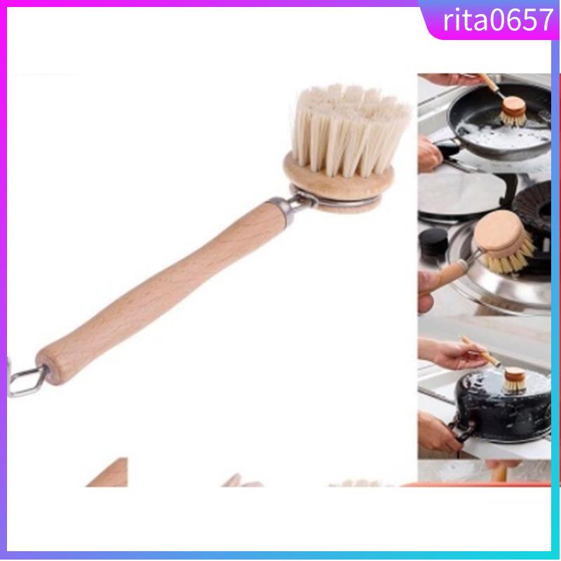 Natural Cleaning Kitchen Scrub Brush for Dish Cast Iron Skil