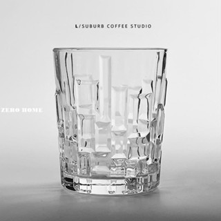 ZERO HOME創意格紋玻璃杯 咖啡店水杯 冰拿鐵冷飲杯 蘇打水杯 冰美式杯#預購#要開超取請聊聊我