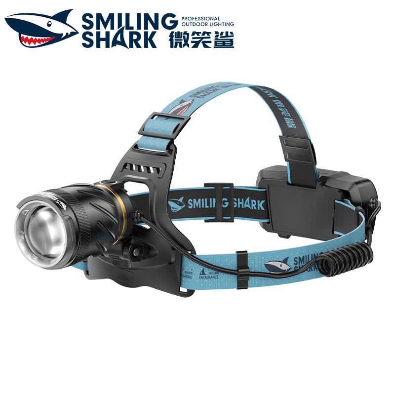 微笑鯊正品 TD1130 led頭燈強光 5500lm超亮 USB充電 3檔可調焦 感應登山頭燈  防水戶外露營家用應急