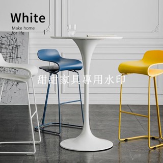 甜甜家具店# 北歐吧臺桌傢用實木現代簡約高腳桌子陽臺休閒吧桌咖啡廳圓形高桌