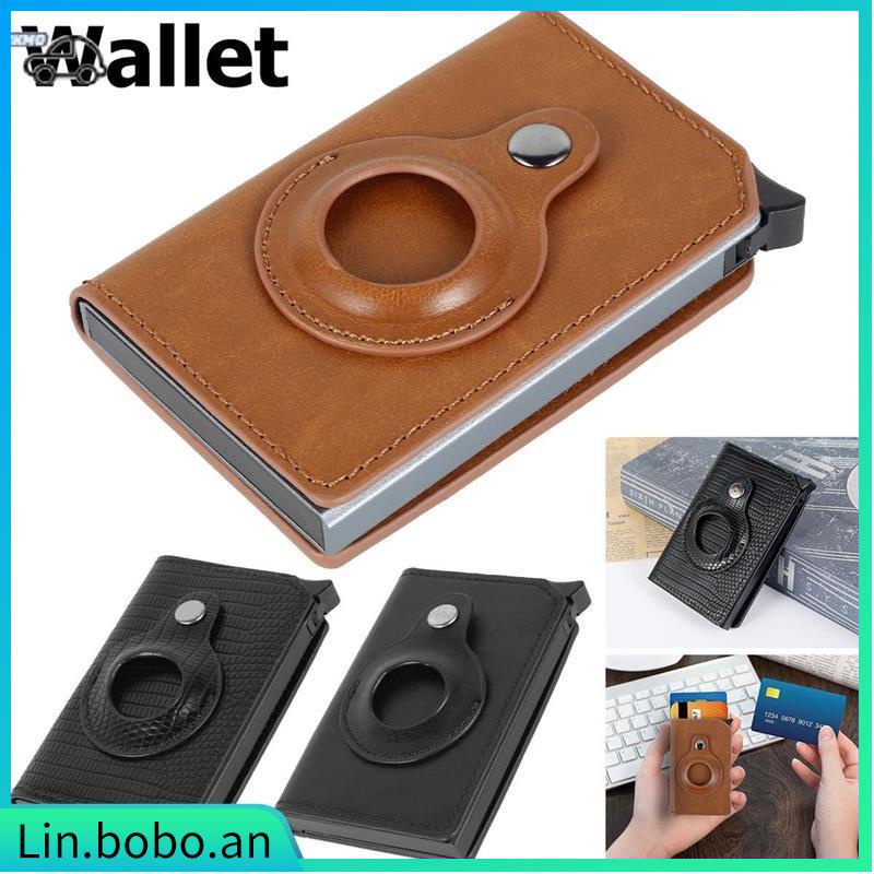 Smart Wallet for Air Tag PU Leather RFID Credit Card Money H