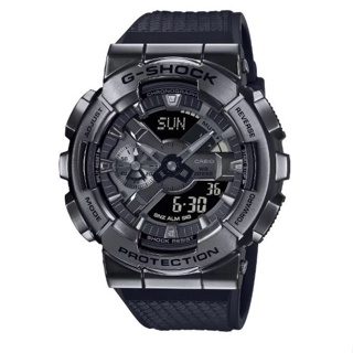 CASIO 卡西歐 G-SHOCK 時尚金屬錶殼強悍雙顯錶-黑(GM-110BB-1A)