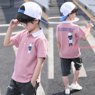 熱銷款貝貝家童裝 男童短袖t恤 polo衫兒童夏裝上衣中大童韓版翻領體T恤帥氣印花