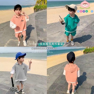 🎏桃氣BABY🍑 兒童套裝男童韓版夏裝2023新款小童炸街寶寶衣服夏季運動兩件套潮