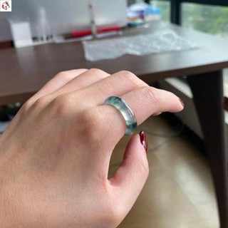 玉石戒指 翠玉戒指冰種飄藍花食指玉指環男女款情侶對戒大拇指石英巖仿玉