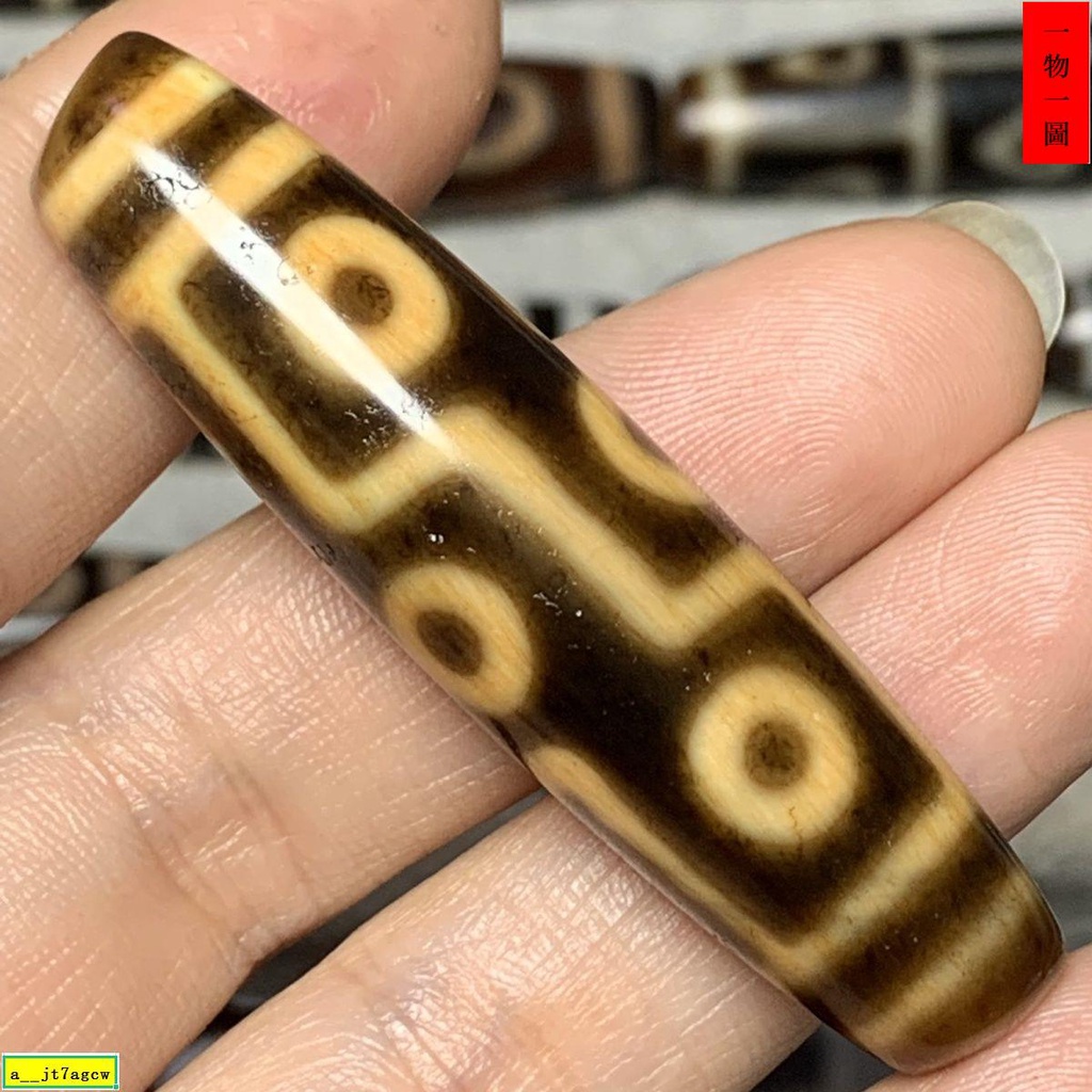 老玉髄三十六眼天珠約13.5*40㍉-