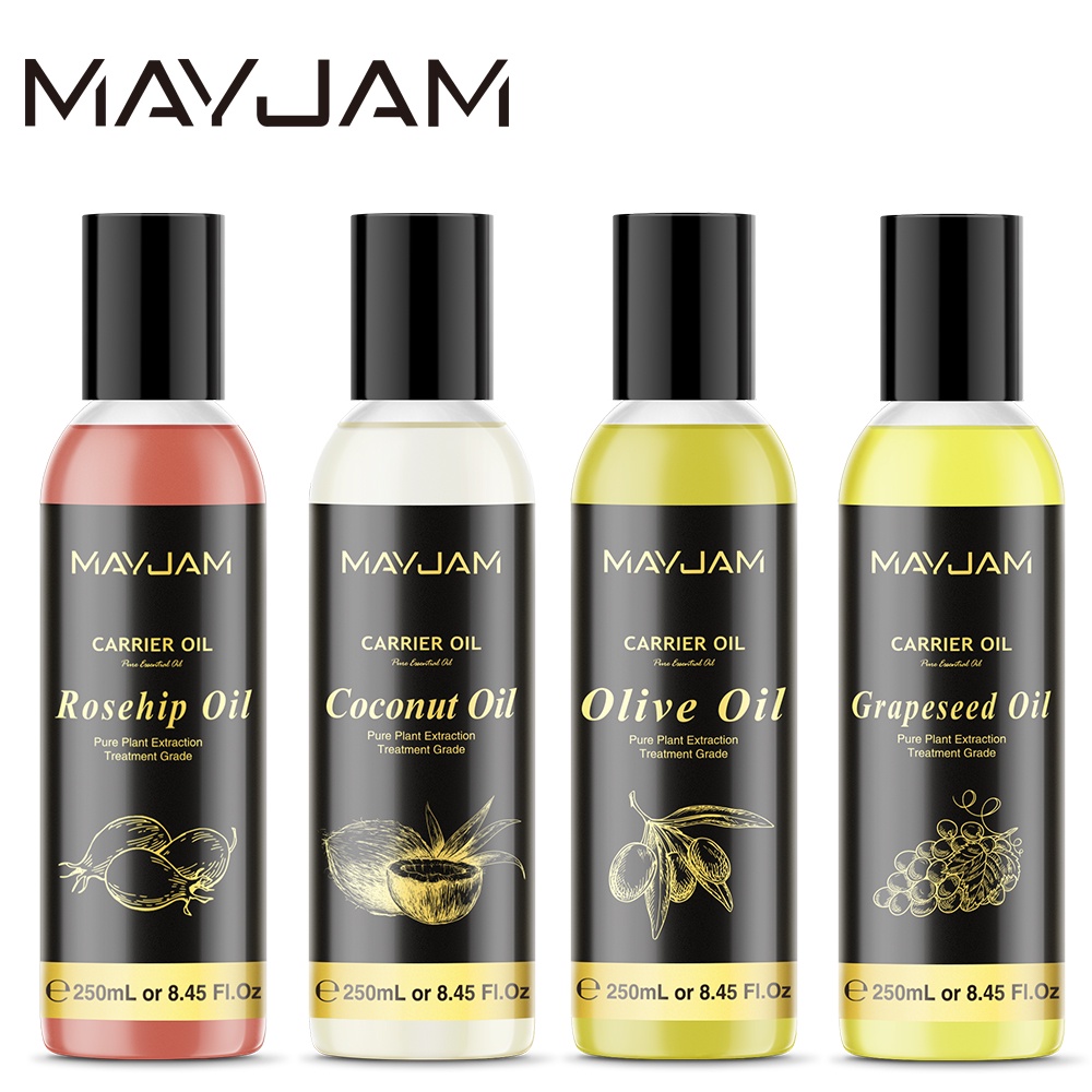 250ml MAYJAM 基礎油 100% 純葡萄籽荷荷巴玫瑰果油保濕身體油護膚載體油