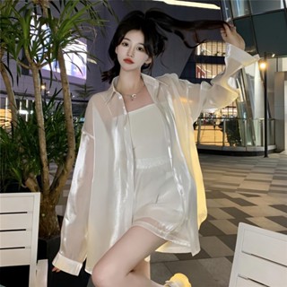 【YW】防曬衣服 開衫外套 夏季薄款防紫外線 薄款長袖防曬衫 ins泫雅風 網紗打底衫 女冰絲內搭