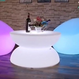 發光桌 KTV桌 酒吧桌 夜店 民宿 庭院裝飾LED發光戶外桌子夜店茶幾桌椅套裝防水陽臺茶桌椅組合三件套休閑aa216
