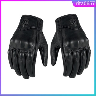 Genuine Leather Gloves Motorcycle GP Glove Touch Screen for