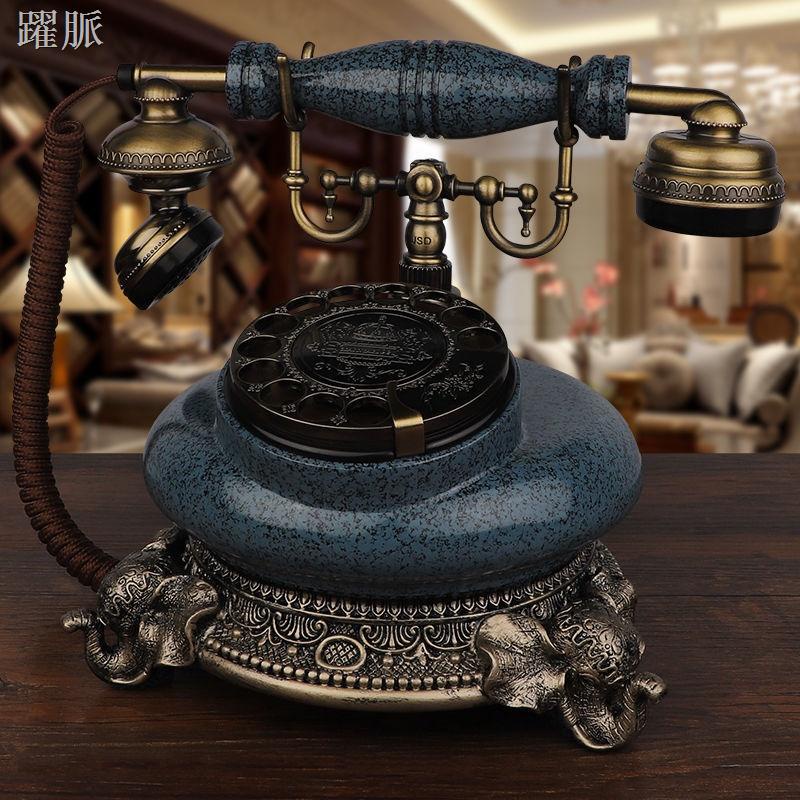 躍脈熱銷☬┇▪歐式仿古電話機座機辦公家用復古電話機創意老式轉盤電話無線插卡