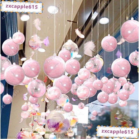 耶誕節店鋪 門市佈置 透明球 創意塑膠 吊頂天花板掛件 商場掛飾 裝飾品 氛圍感 吊球#zxcapple615