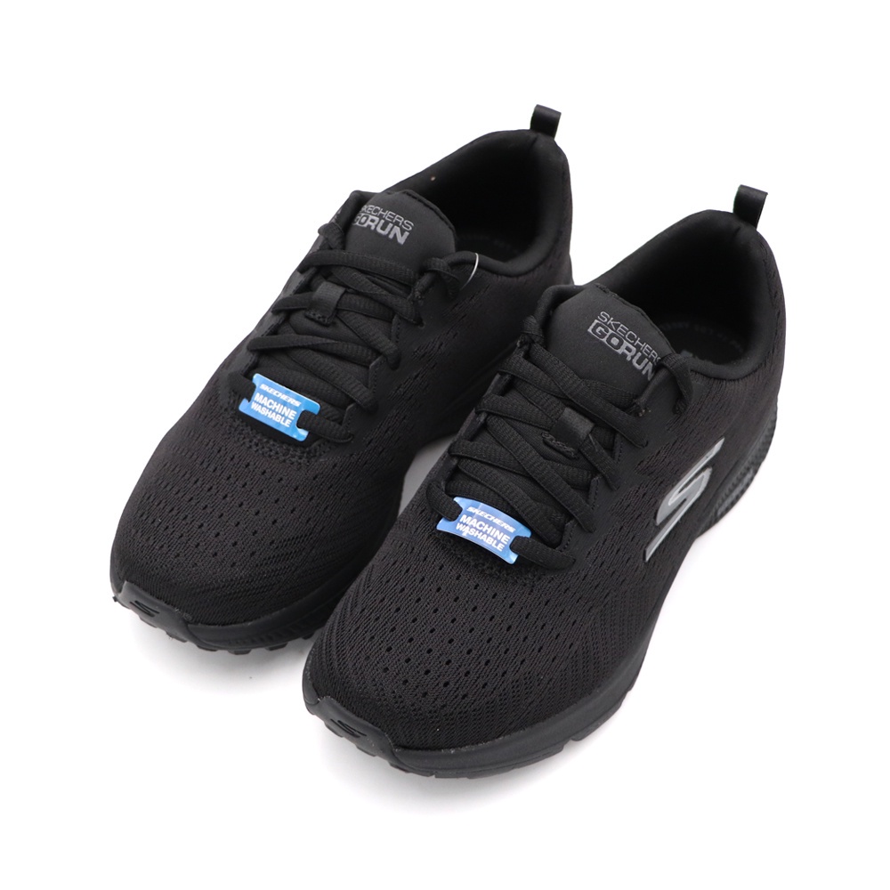 Skechers GO RUN 黑色 寬楦 透氣 織布 運動 慢跑鞋 女款NO.J1545【128286WBBK】