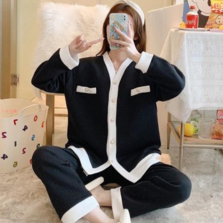月子服冬季產後十月空氣棉夾層哺乳餵奶衣大碼孕婦睡衣200斤 月子服 哺乳睡衣 產後餵奶哺乳衣 居家服長袖長褲套 MA14