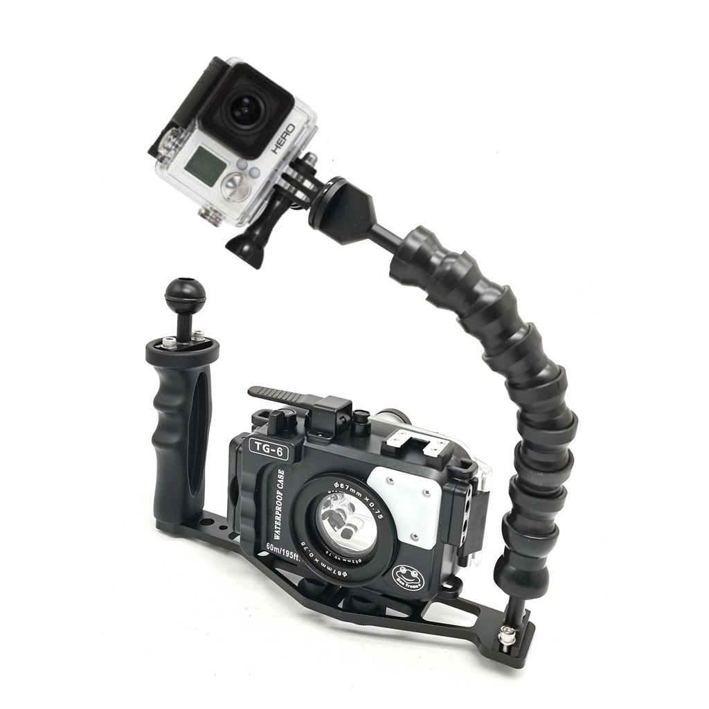 潛水數位相機防水殼蛇臂握把GOPRO給組合水下攝影支架