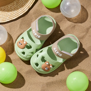 Cheerful Mario 女童涼鞋夏季2023新款幼兒crocs包頭軟底男童防滑外穿沙灘鞋