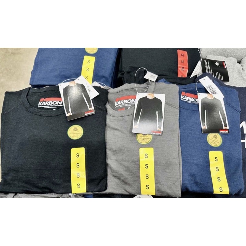 KARBON 男美麗諾羊毛長袖上衣