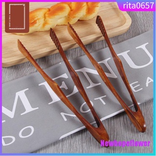 Wooden Cooking Kitchen Tongs Food Bbq Tool Salad Bacon Steak