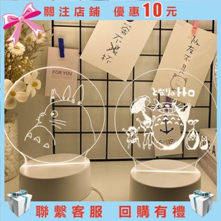 宮崎駿龍貓小夜燈 哈爾的移動堡 ins少女臥室睡眠燈 usb插電床頭臺燈 生日禮物 16色變光氛圍燈 支援團體訂購客制化