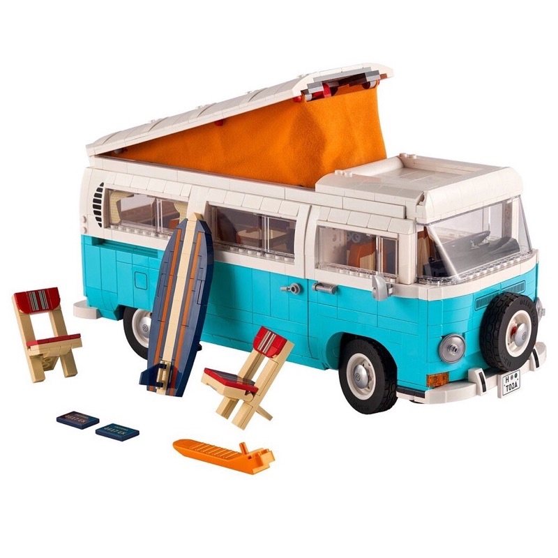 二手 LEGO 10279 福斯 Volkswagen T2 露營車 創意系列 樂高盒組 附全新裝飾用貼紙 說明書