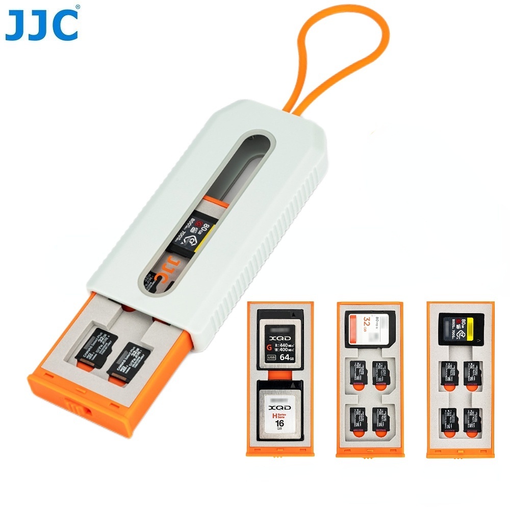JJC 便攜記憶卡盒 雙面卡槽帶可視透明窗 收納 SD MSD TF XQD CFexpress Type A B 卡
