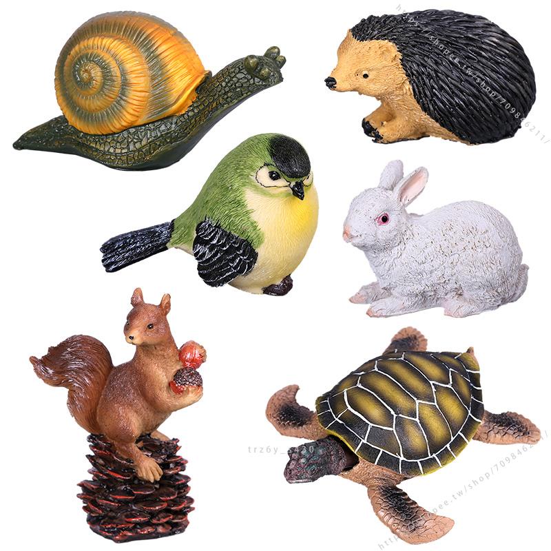 臺灣模具🥕🥕樹脂大號仿真蝸牛模型松鼠動物裝飾擺件刺猬海龜庭園小鳥兔子雕像不可食用