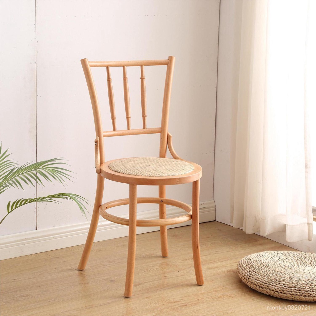 【❀工廠❤直銷】【高品質】複古藤編法式椅子餐椅傢用實木索耐特椅子靠背餐桌椅咖啡廳椅休閒