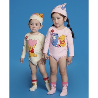 ｜現貨｜韓國🇰🇷BEBE DE PINO維尼與依唷(包屁衣,圍兜,帽)三件組•85