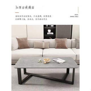【工廠 現貨】巖板茶幾小戶型輕奢意式客廳設計感小茶幾極簡大理石網紅陽臺茶桌 -邊角桌-茶幾-桌子