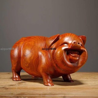【破損包賠】時光裡滿288發貨花梨木雕對豬擺件實木十二生肖黑檀豬動物客廳家居裝飾紅木工藝品