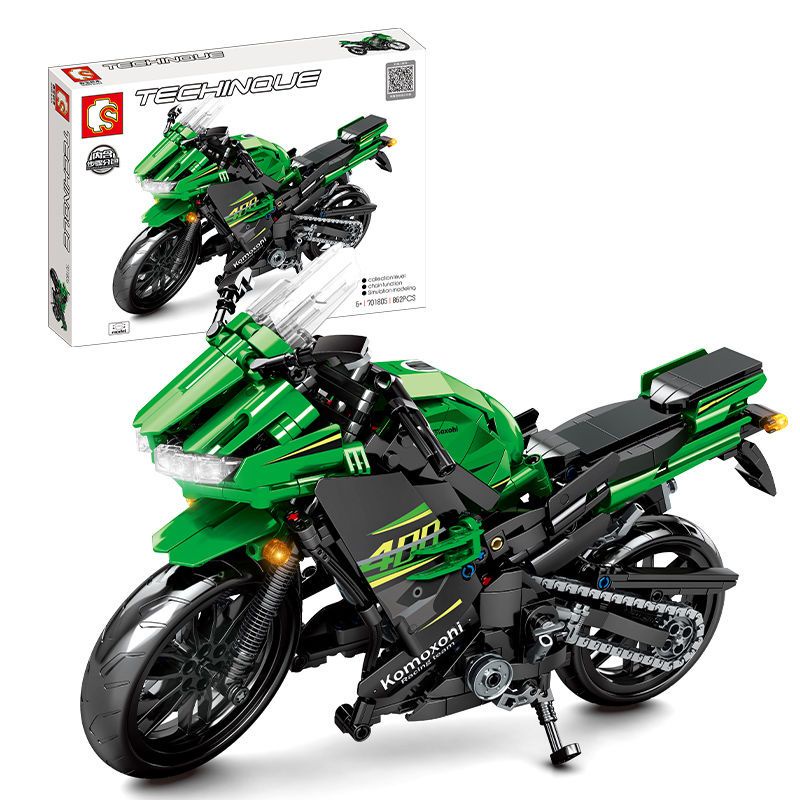 現貨 跑車超跑機車摩托車積木模型積木兼容樂高摩托車川崎h2r杜卡迪寶馬機車拼裝模型男孩子玩具擺件裝飾禮物