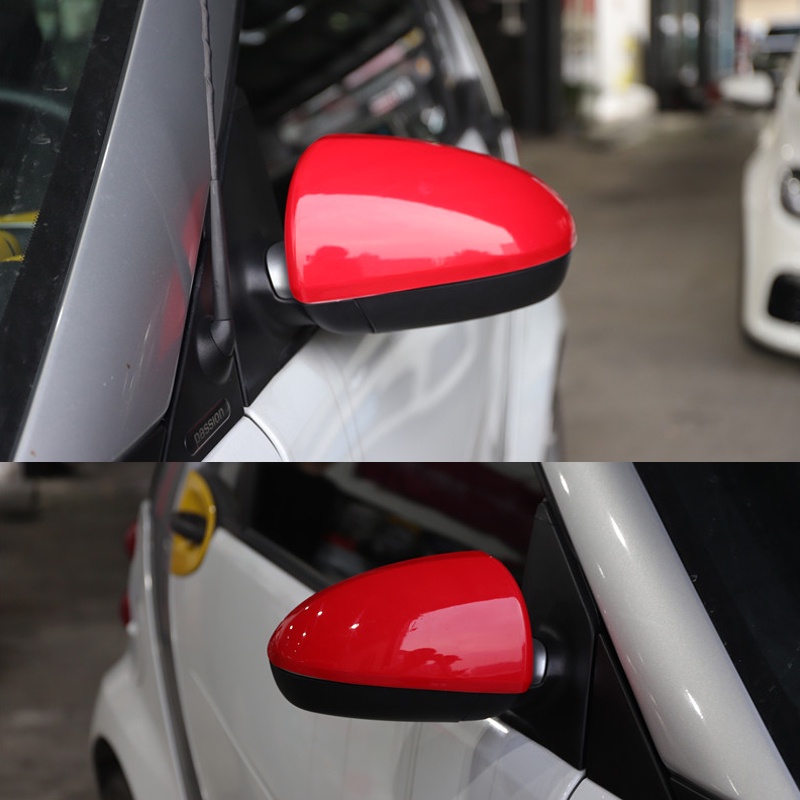 BENZ Smart適用于09-14老款賓士 SMART 后視鏡倒車鏡燈罩 耳朵 改裝飾碳纖保護貼