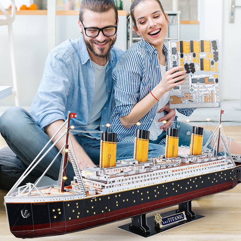 CubicFun 樂立方鐵達尼3D立體拼圖泰坦尼克號拼裝模型船郵輪手工禮物送女友