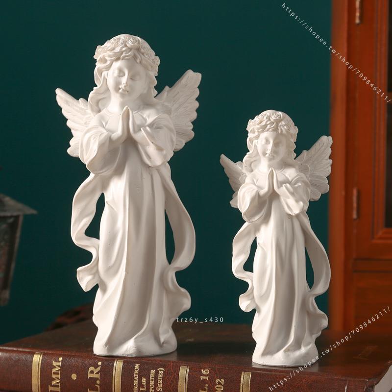 臺灣模具🥕🥕歐式復古少女天使擺件美式創意桌面小擺設樹脂石膏人物家居裝飾品不可食用