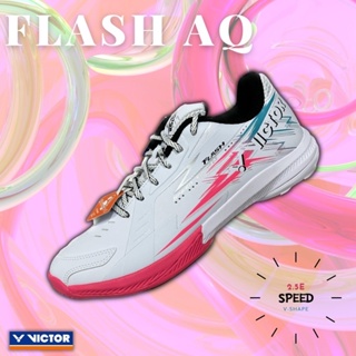 【力揚體育 羽球店】 Victor 羽球鞋 FLASH AQ 白/玫紅 V-SHAPE 2.5 勝利 羽毛球鞋