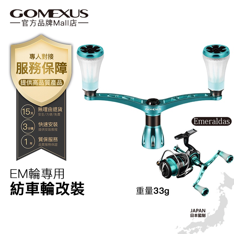 【Gomexus】軟絲釣改裝雙把手搖臂套裝可裝Emeraldas紡車輪魚線輪捲線器MDH-TA20