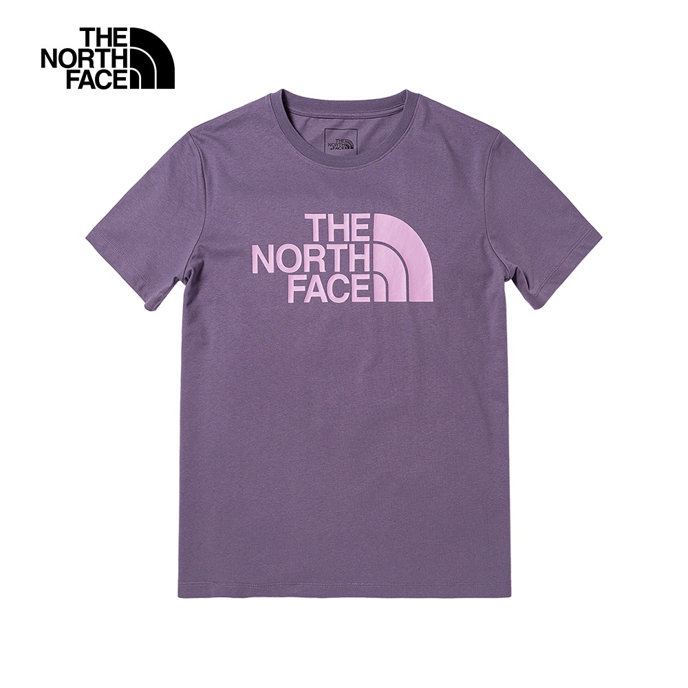 The North Face北面女款紫色吸濕排汗LOGO印花短袖T恤｜7WFDN14